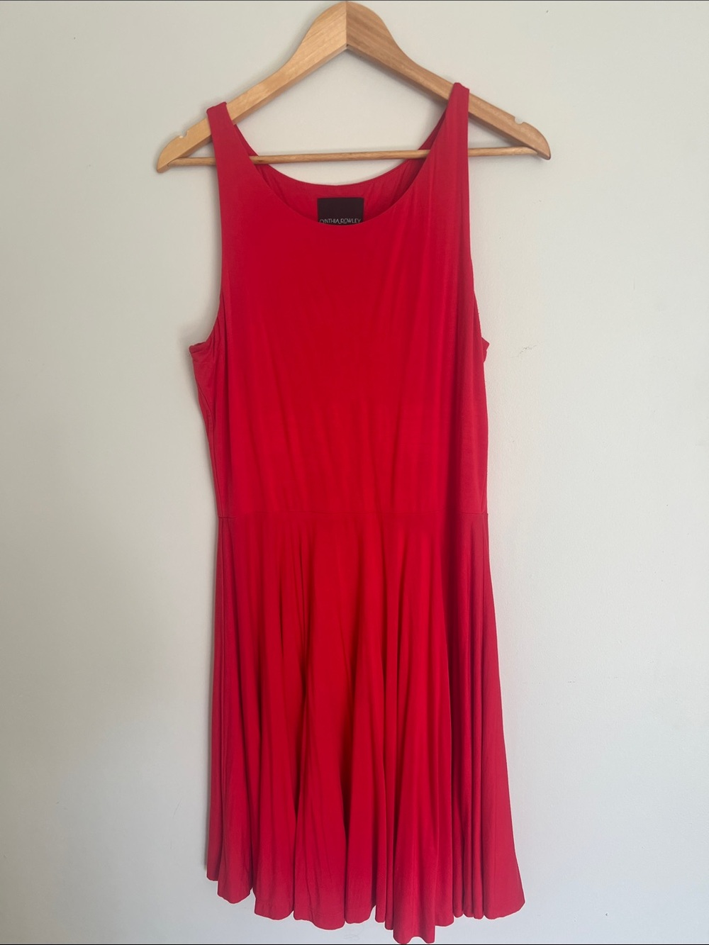Cynthia Rowley Red Sleeveless Scoop-Neck Fit & Flare Dress
